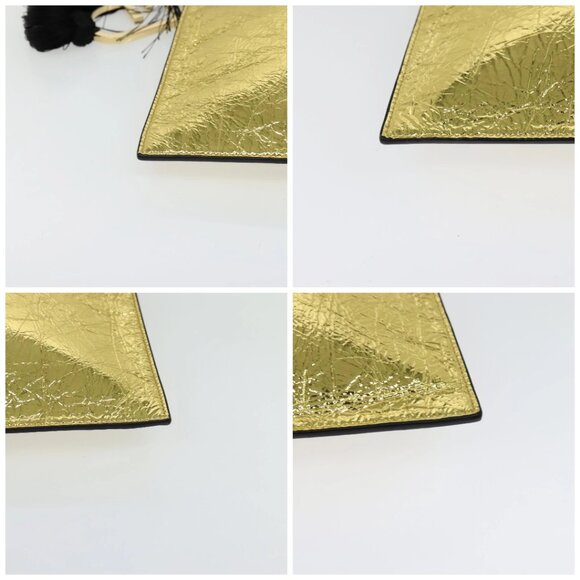 FENDI Clutch Bag Leather Brown Gold Auth mr1110V - Picture 16 of 16